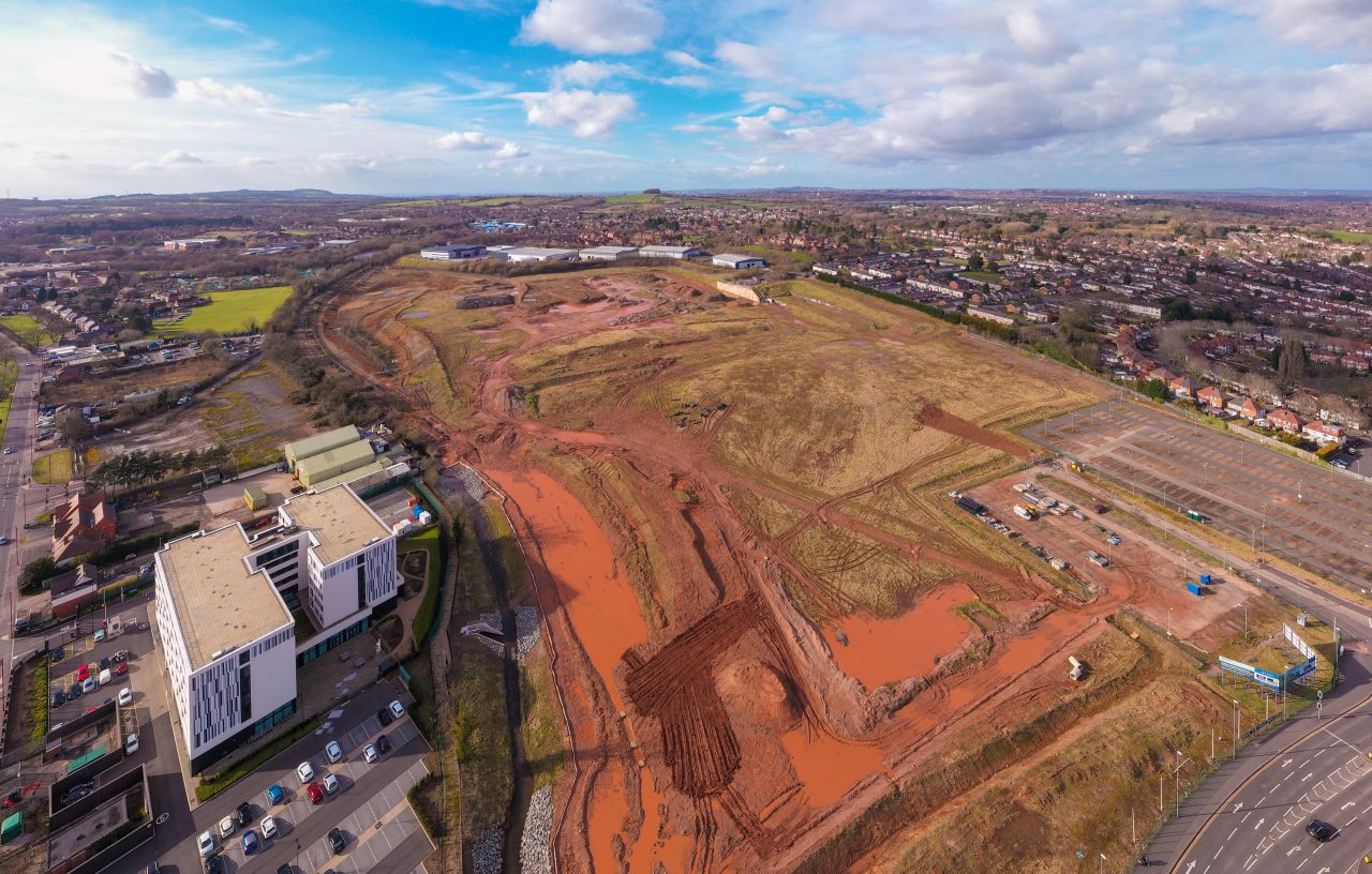 Aerial view of Longbridge Birmingham.