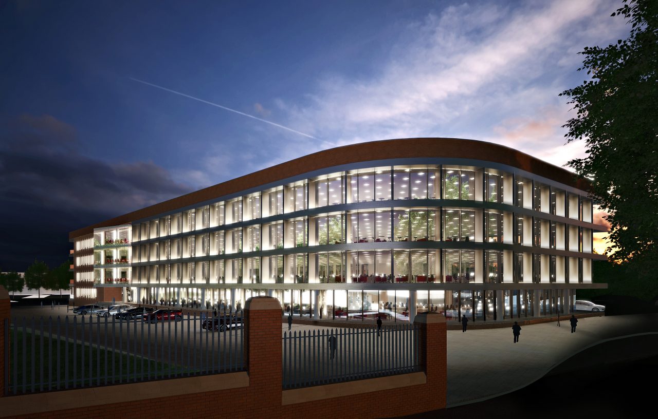 Offices to let at 1 Park Square, Longbridge Birmingham. CGI.