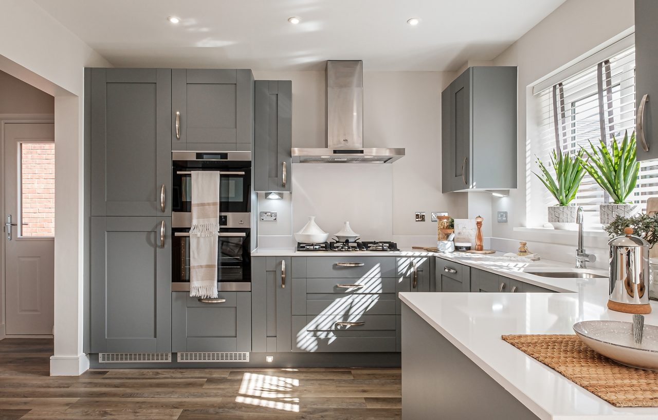 Open plan kitchen of homes available at Longbridge Birmingham.